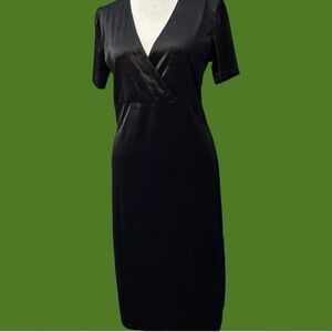 Zara Black Satin Midi Dress